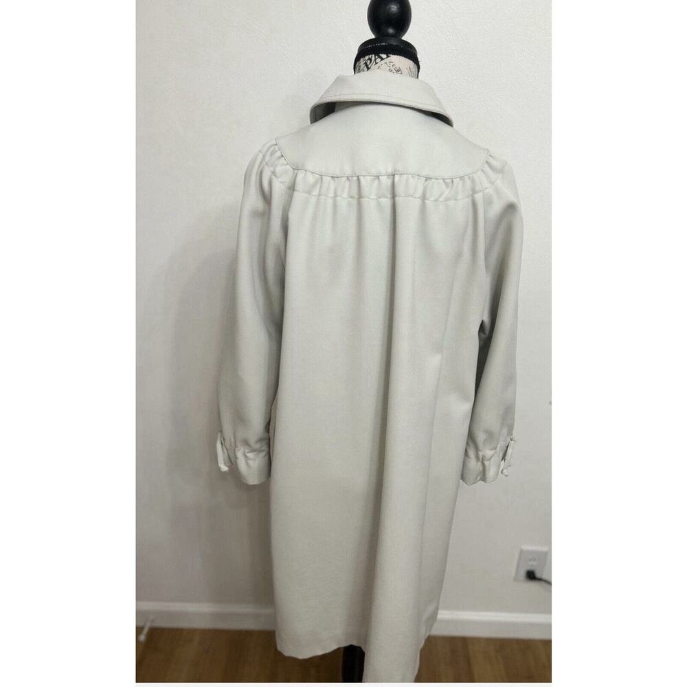 Vintage Forecaster of Boston Beige Rain Coat Parisian NYC Coastal Chic Sz 11/12 - Picture 3 of 9